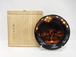 扇知屋造　秀衡塗　丸盆